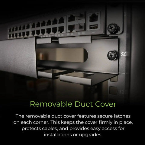 1U 19 Inch Horizontal Cable Management Duct With Removable Cover, Heavy Duty Metal Finger Duct For Server Racks, Rack Ready