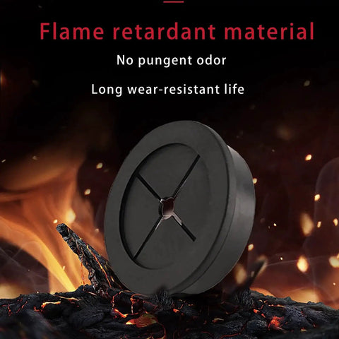 7/8 Inch Cable Grommet Set 9 Pack Flexible Rubber Hole Covers 22mm flame retardant material shown against fire background