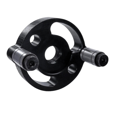Self Centering Doweling Jig For Straight Holes Handheld Drill Guide with two adjustable feet, circular design