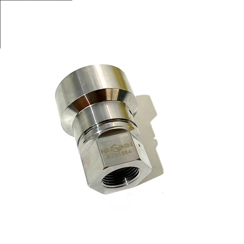 Water Jet Seal AT01384 HD HHP Cylinder And Lens Ring visible in metallic finish, designed for 100000 PSI cutting machine intensifier pump.