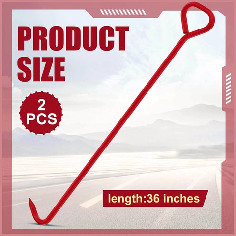Heavy Duty Manhole Cover Hook 36 Inch With Five Eighth Inch Hex Alloy Steel Lifter and Inline Handle, two-piece set.