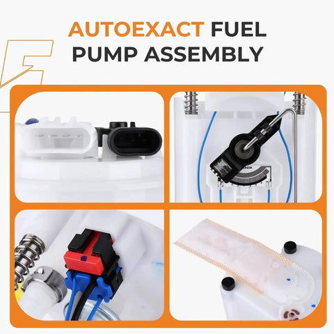 AutoExact Drop-In Fuel Pump Assembly With Sending Unit For Chevrolet Silverado And GMC Sierra 1999-2004 close-up components view
