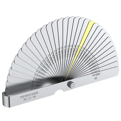32-blade stainless steel feeler gauge from Vernier Caliper 6 Inch Non Digital With Stainless Steel Feeler Gauge 32 Blades High Precision 0-6 Inches 0-150 Mm Accurate To 0.02 Mm 0.001 Inch Inside Outside Step Depth Measuring Tool For Machinists DIY Enthusiasts