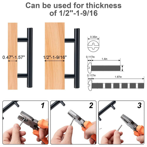 10 Pack Matte Black Stainless Cabinet Pulls 5 Inch Length With 3 Inch Center To Center For Kitchen And Bathroom Cabinets Durable Stainless Steel Hardware installation guide, showing dimensions and usage.