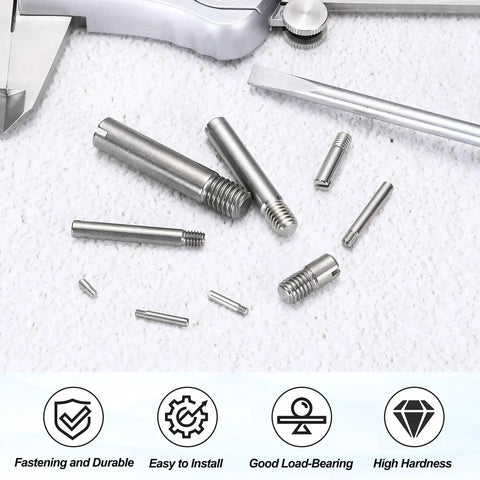 12 Pcs M6 X 12mm Slotted Cylindrical Dowel Pins 304 Stainless Steel External Thread for Furniture Installation and DIY Projects