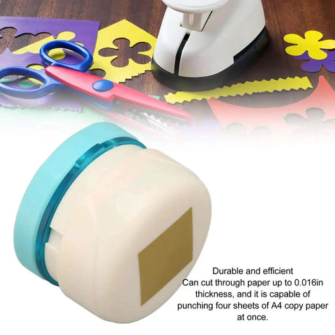 Durable Metal Hole Punch for Paper Crafting DIY Embossing Punch cuts multiple sheets with clean edges, shown on crafting table.