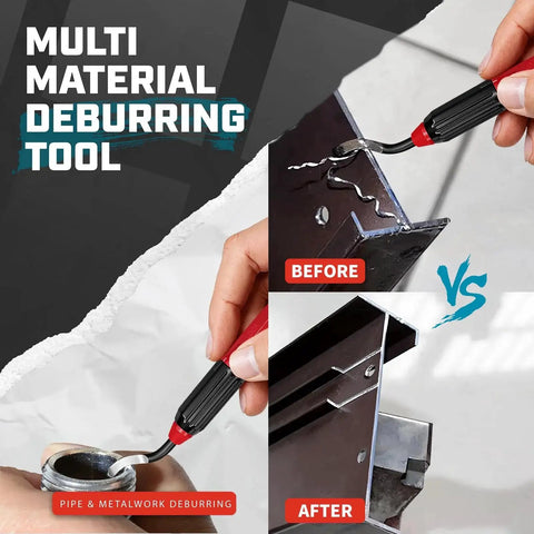 Deburring Tool Kit With 16 High Speed Steel M2 Blades For Metal Resin PVC Pipes Copper Plastic And 3D Printed Edges shown in use