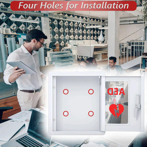 Sturdy Steel AED Cabinet Wall Mount With Clear PVC Window And Integrated Handle For Hospitals Schools And Offices Defibrillator Storage Case Durable