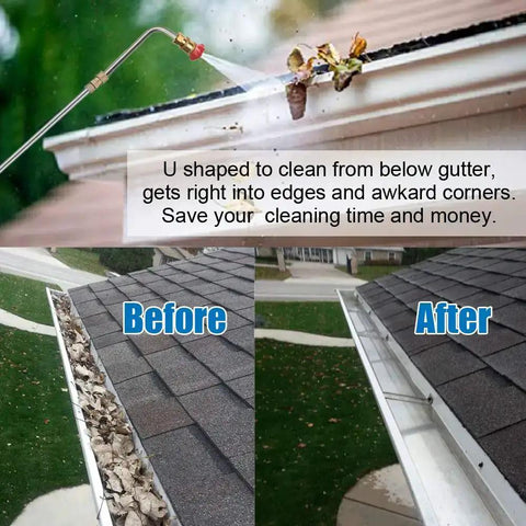 Pressure Washer Extension Wand Upgrade with Curved Rod Heads for hard to reach areas cleaning gutter with 30 90 120 degree nozzles
