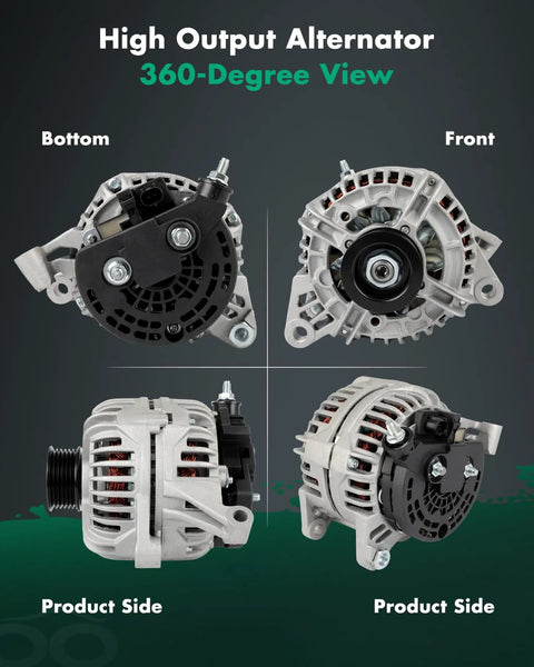 132 Amp Beefed-Up High-Output 12V Alternator For Dodge Durango 3.7L 2004, For Durango 4.7L 2003-2006, For Ram 1500 3.7L 2002-2006