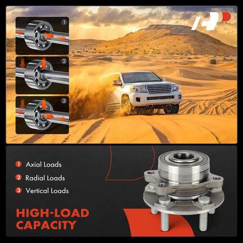 Two Front Wheel Bearing And Hub Assemblies For Ford Explorer 2020-2023 And Lincoln Aviator 2020-2022 RWD, 5-Lug Compatible