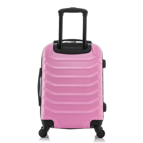 Durable Pink 20 Inch Carry On Lightweight Hardside Luggage With Spinner Wheels And Trolley Handle From InUSA shown front view