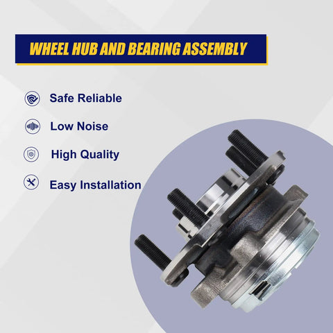 Two Pack Front Wheel Bearing And Hub Assembly 513294 Fits Nissan Altima 2007 2008 2009 2010 2011 2012 With 5 Lug And ABS