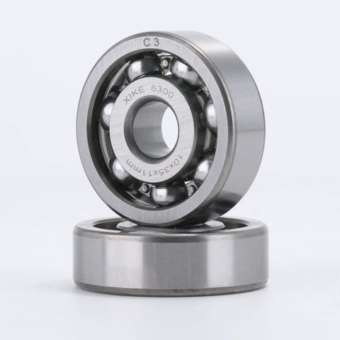 XiKe 6300-C3 deep groove ball bearing, ID 10mm OD 35mm width 11mm, open style, two units shown