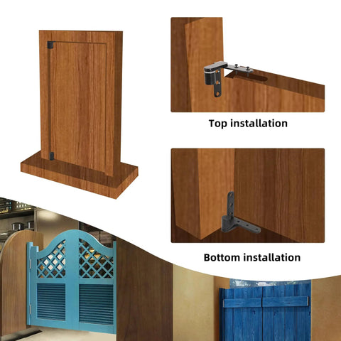 Heavy Duty Black 4 Pack Door Pivot Hinges 270 Degree Rotation Up To 176 Lbs 201 Stainless Steel for wood door installation
