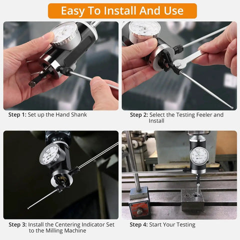 Coaxial Centering Indicator Dial Test Set For Milling Machines Pro Grade 0 To 0.15 Inches With 0.0005 Inch Dial Resolution