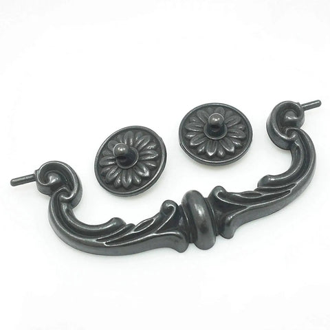 Vintage Drop Bail Drawer Pulls 6 Inch Cabinet Handles Rustic Antique Black Zinc Alloy