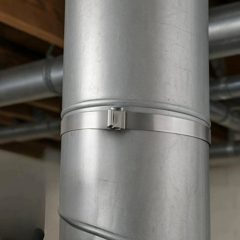 Center Punch Clamp For Industrial Maintenance And Quick Field Repairs, 5/8 Inch Wide, galvanized carbon steel on pipe