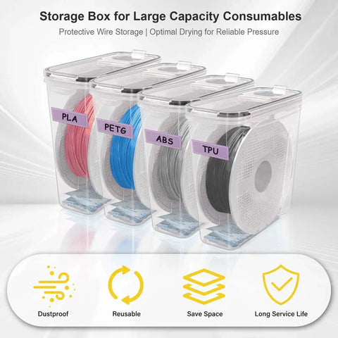 Moisture Proof Dry Box 4 Pack For 1Kg Filament Spools With Reusable Silica Gel Desiccants Keeps Your PLA ABS PETG Filaments Dry