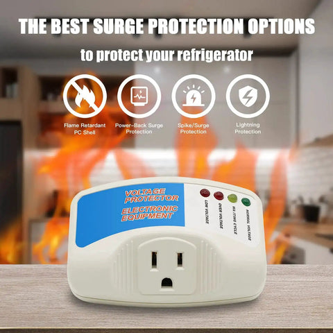 Automatic Induction Surge Protector For Home Use, Single Outlet Power Guard in kitchen setting