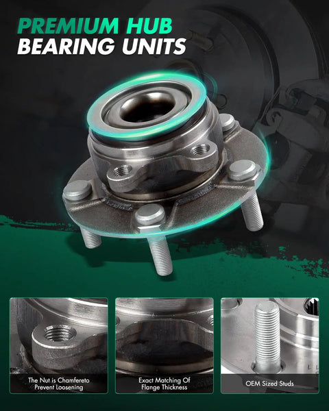 Front Wheel Bearing And Hub Assembly With ABS For Nissan Rogue And Rogue Select 2008 Through 2015 5 Lug 2.5L Front Left Right Fitment