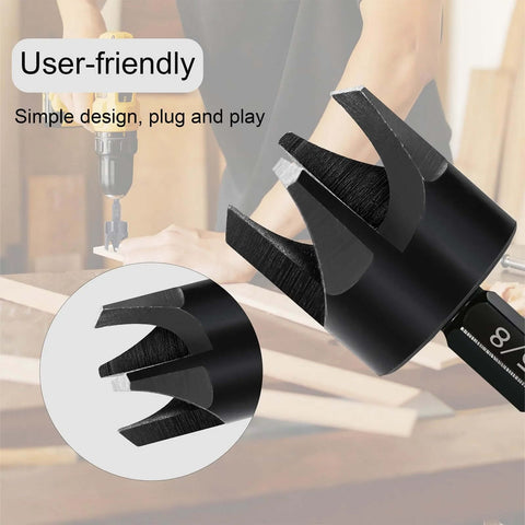 Durable 8 Piece Wood Plug Cutter Drill Bit Set with one quarter inch hex shank for DIY woodworking projects by Bromirix.