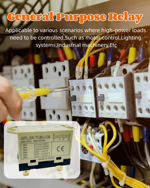 General Purpose Relay With Test Button installed in industrial machinery control panel.