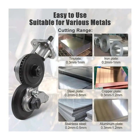 Pro Grade Drill Attachment Kit For DIY Metalworking Nibbler Plate Cutter And Sheet Metal Cutter with metal cutting range examples