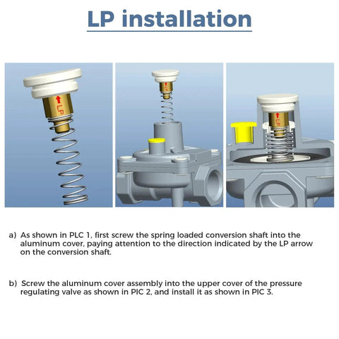 LP installation steps for 1/2 Inch Natural Gas Pressure Regulator With Interchange Pressure Regulator Design For NG And LPG Applications