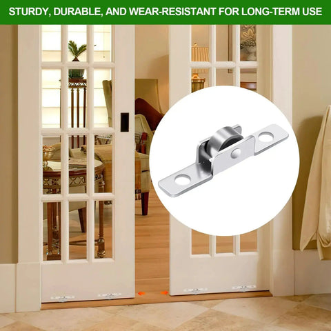 36 Pack Three Eighths Inch Metal Sliding Window Rollers With Universal Metal Axles for Windows Cabinets and Doors in use