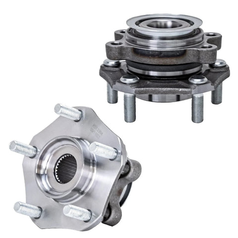 4 Piece Front And Rear Wheel Hub Bearings Kit With ABS For Nissan NV200 2013 To 2021 And Chevy City Express 2015 To 2018 5 Lug Assemblies