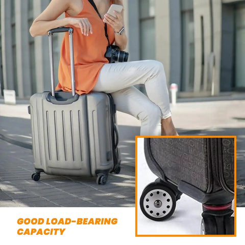 2 Pack Perforated 360 Degree Swivel Luggage Wheels Casters For Suitcases And Travel Trolleys Replacement Spinner Wheels Black in use