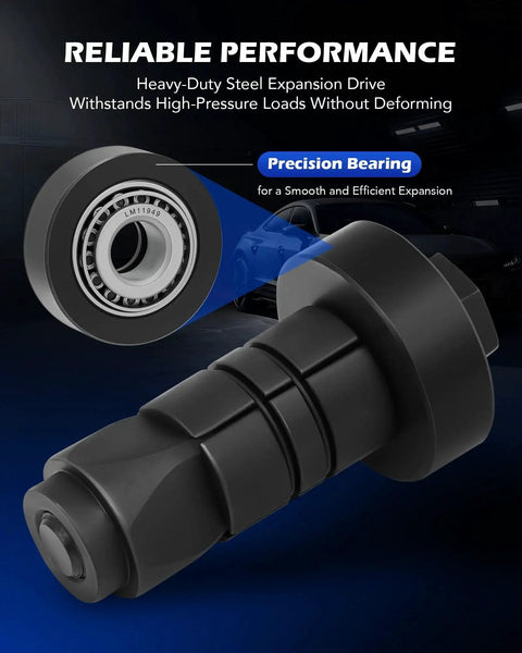 Close-up of precision bearing in Exhaust Pipe Expander Kit 1 5 Eighth To 4 1 Quarter Inch Hex 28 Mm Storage Case