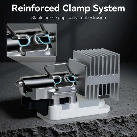 Ceramic Zirconia Hotend Upgrade Kit For 3D Printers Like A1 And A1 Mini, showing reinforced clamp system detail.