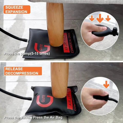 Pro Grade Air Wedge Bag Pump Kit With Six Pack And Four Plastic Tools Medium Size Leveling 840D Nylon Wedges
