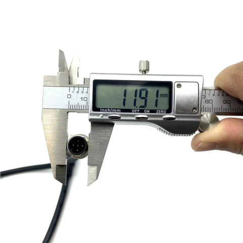 Digital caliper measuring diameter of 3.28ft M12 5 Pin Cable Connector Straight Aviation Plug Waterproof IP67 Male To Female Sensor PVC