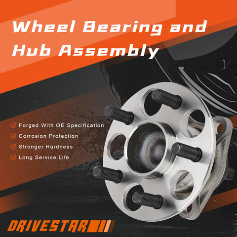 Rear Wheel Hub And Bearing Assembly For Left And Right Fit For Toyota Prius And Prius PlugIn 2010 2015 Durable Replacement