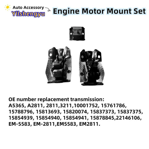 3-Piece Beefed-Up Engine Motor Mount Kit For Trucks And SUVs Fits Silverado 1500 2500 3500 Tahoe Suburban Avalanche Yukon