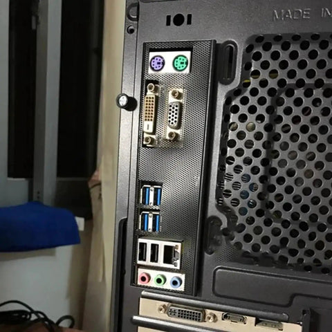 Backplate Filter Cover For PC Case Rear Panel 5.8 By 17 CM 2.28 By 6.69 IN IO Shield installed on computer case