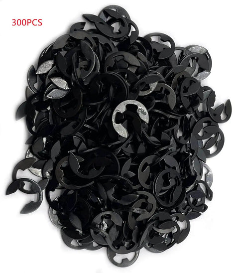 External E Clip Retaining Ring Washers For 7mm Shafts, 14mm Outer Diameter Circlip Snap Ring, Carbon Steel Black Oxide Finish, 300 Pack