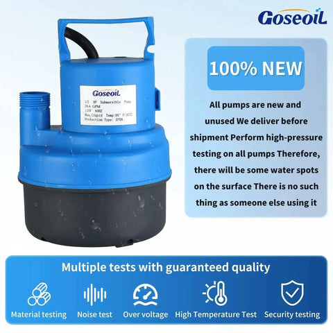 Blue 1/2 HP submersible pump from Universal Descaling Kit For Gas And Electric Tankless Water Heaters, with quality assurance.