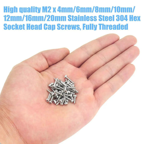 Hand holding 310 Piece Stainless Steel 304 Hex Socket Head Cap Bolts Screws Nuts Kit With Allen Wrench M2 M4 M6 M8 M10 M12 M16 M20 For DIY Projects Robotics And Mechanical Fasteners.