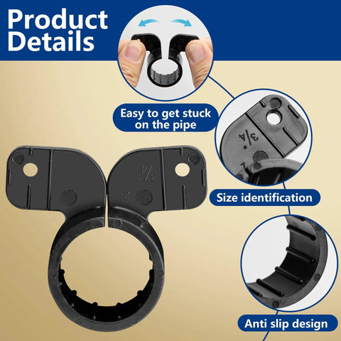 Close-up of 52 Piece 3/4 Inch Suspension Pipe Clamps Butterfly Style For PEX Copper CPVC Pipes showing anti-slip design and quick install.