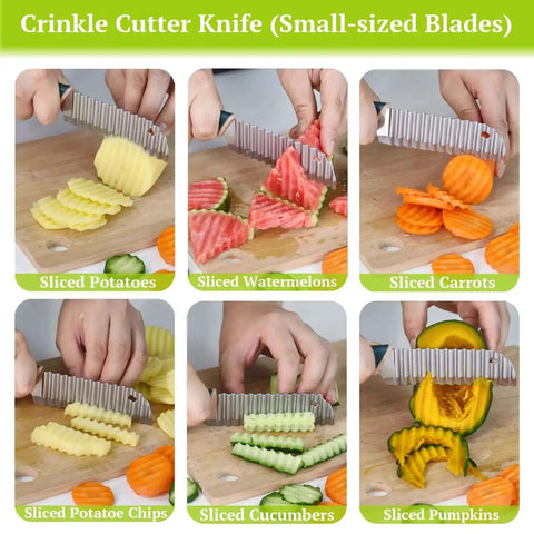 Crinkle Cut Knife For Veggies And Potatoes Suuker Stainless Steel 304 Wave Fries Cutter With Ergonomic Handle in use