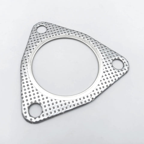3-inch exhaust gasket with 3-bolt flange and circular bore, textured metal surface, 76.2mm, 2 pcs