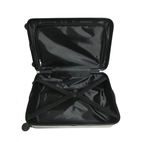Open interior of Kids Carry On Luggage With Wheels 20 Inch Hard Sided Dinosaur Suitcase