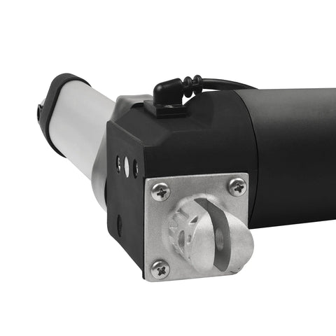 Beefy 24V Linear Actuator With Hall Effect Feedback 6 Inch Stroke 900 Lbs Of Force IP66 Water Resistant Ideal For Home Automation Industrial Manufacturing And Automotive Projects Progressive Automations side view