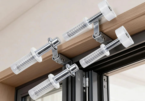 Installed Spring Loaded Bi Fold Door Top Roller Guide Wheel and Top Pivot Kit for Bifold Closet Doors Pocket Doors Barn Doors Sliding Cabinets
