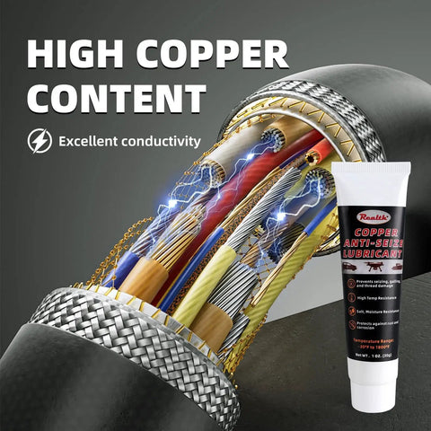 Copper Anti Seize Thread Lubricant 30g for Real High Temp Brake Systems Spark Plugs Battery Terminals shown with conduit