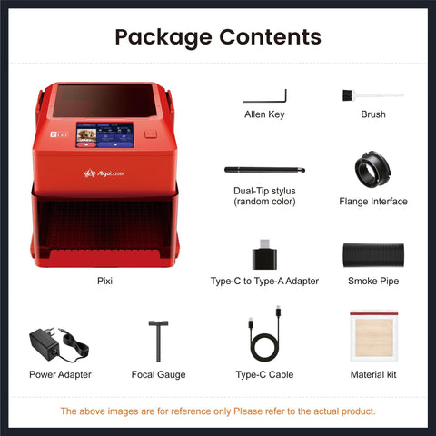 All In One Portable Laser Engraver With Built In AlgoOS 2.0, 3W Class 1 Cutter with accessories including brush, stylus, and cables